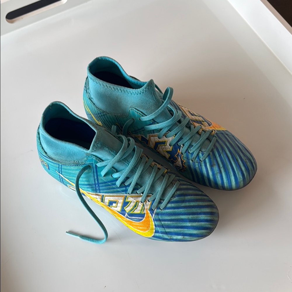 Nike Blue and Yellow Soccer Cleats